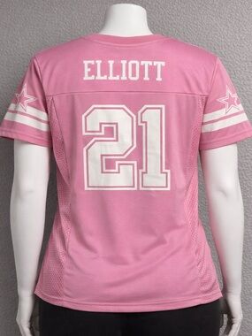 Dallas Cowboys Ezekiel Elliott #21 Pink Jersey Women’s Large NFL